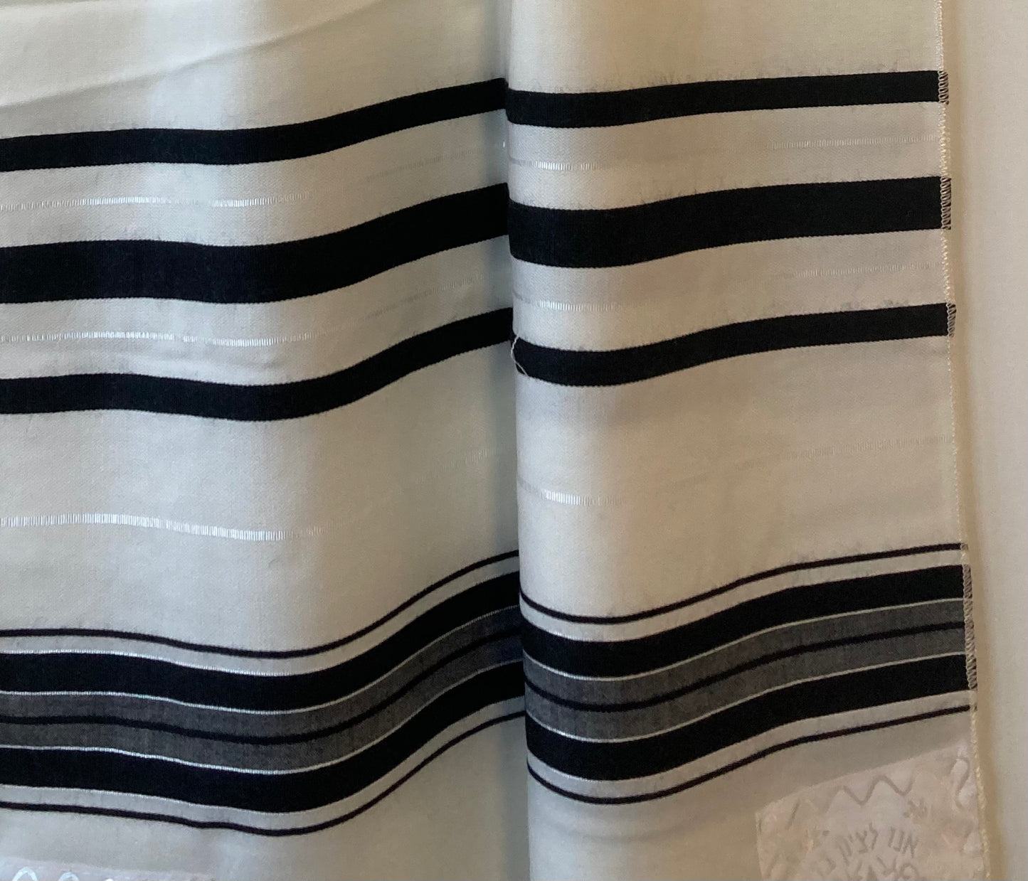 טלית צמר טהור מסורתי טלית - שחור