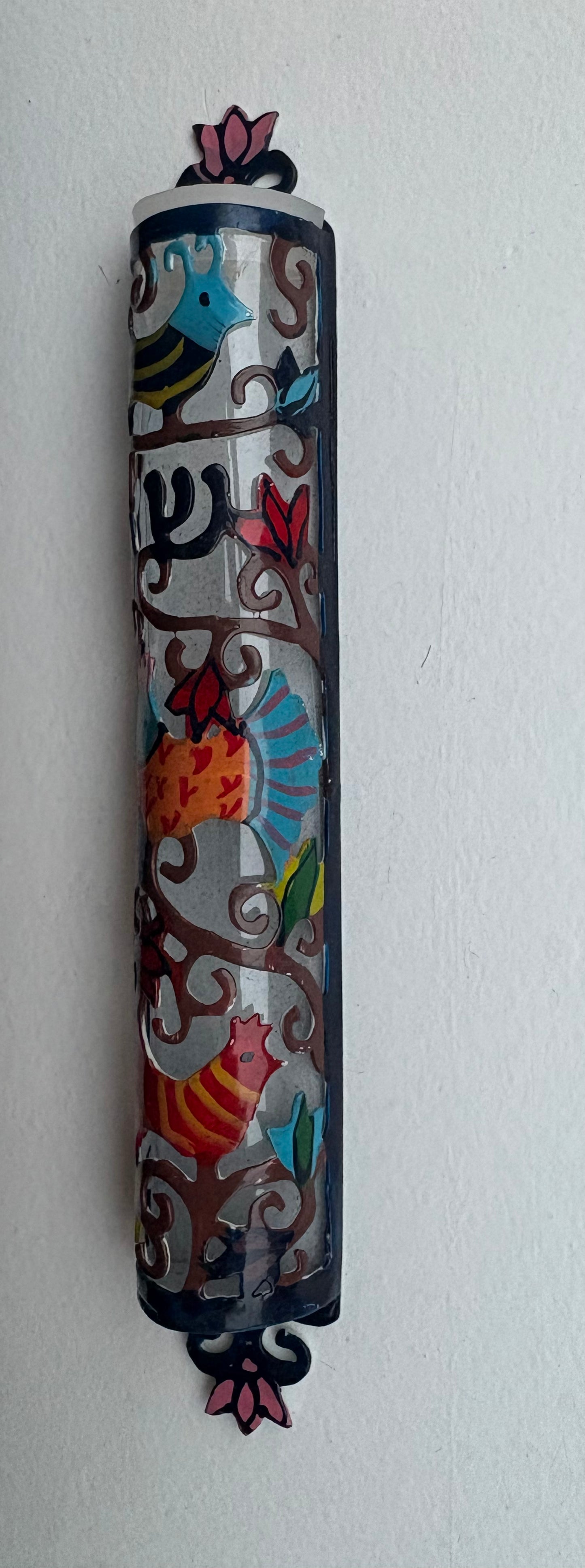 Mezuzah Hand Painted Metal