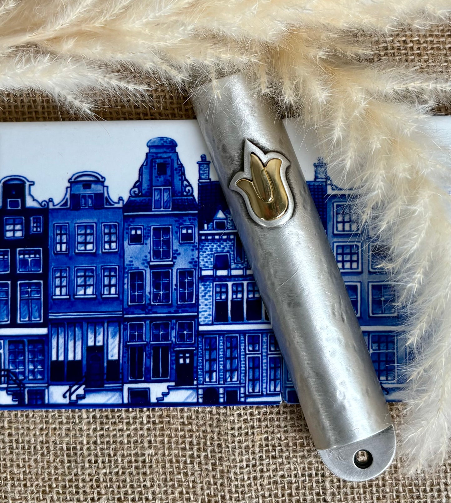 Mezuzah Sterling Silver/Gold plated