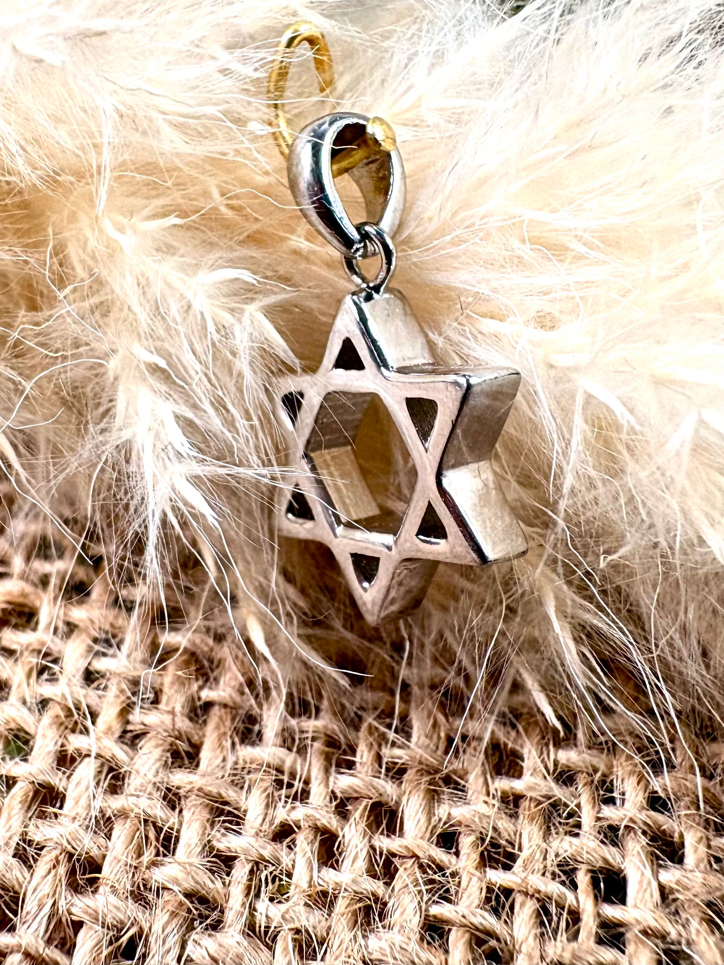 שרשרת תליון מגן דוד עבה 925 כסף סטרלינג ובציפוי רודיום