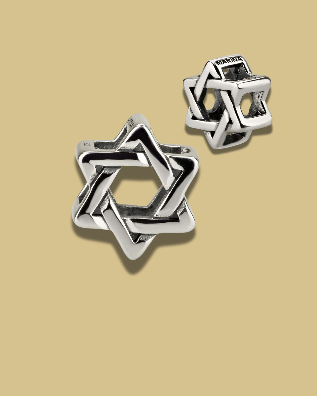 חרוז תליון מגן דוד משולב