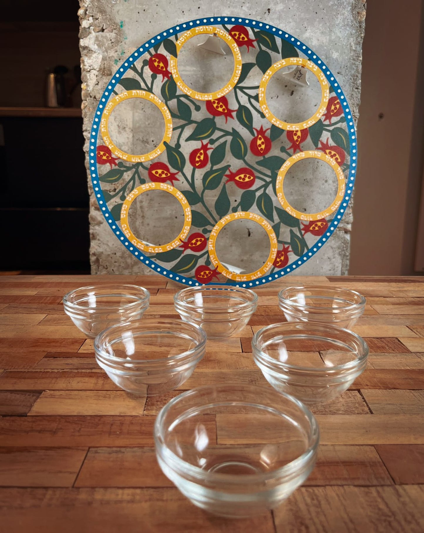 Passover Seder Plate Steel/Glass