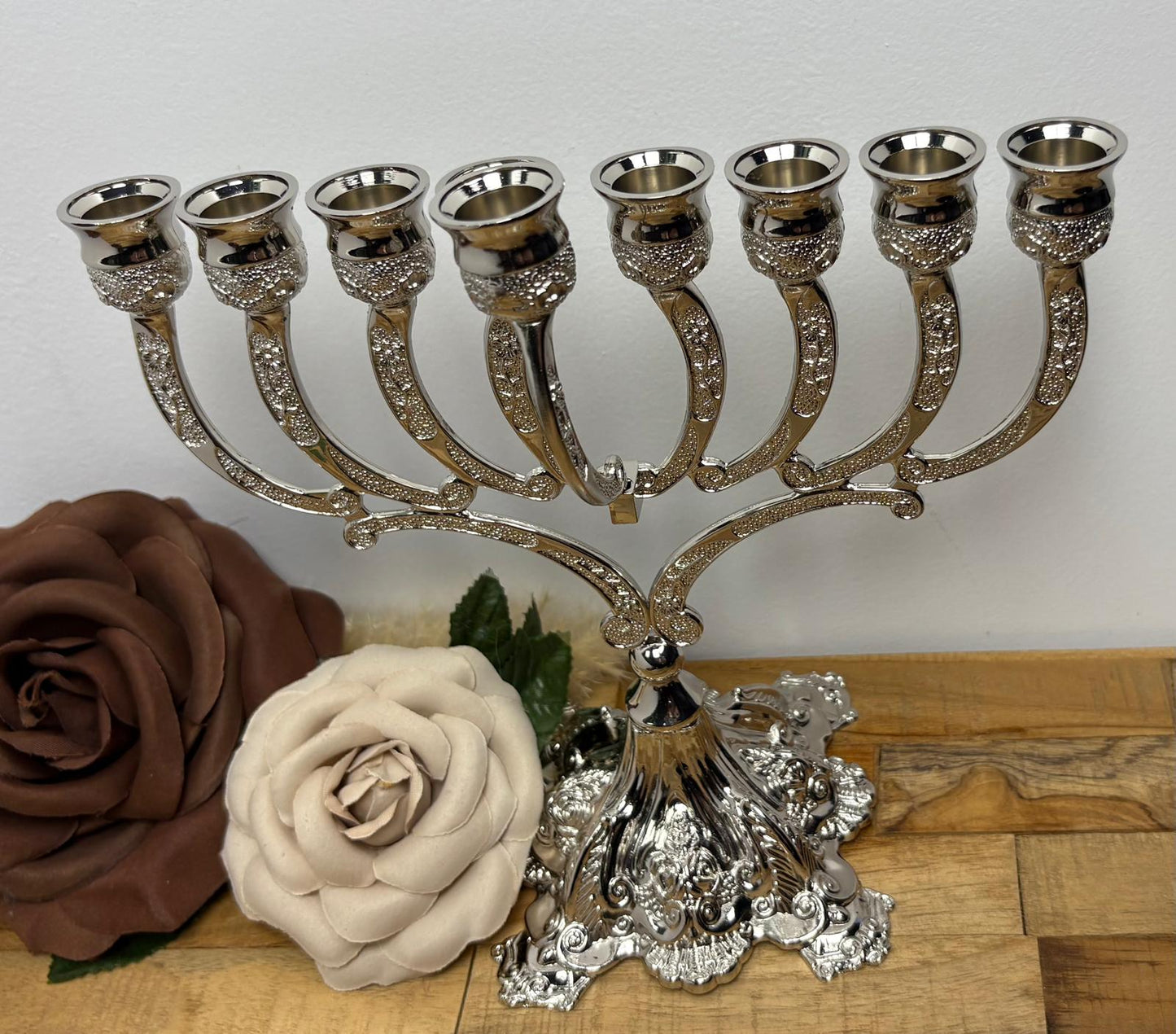 Nickel Hanukkah Menorah – Modern Finish