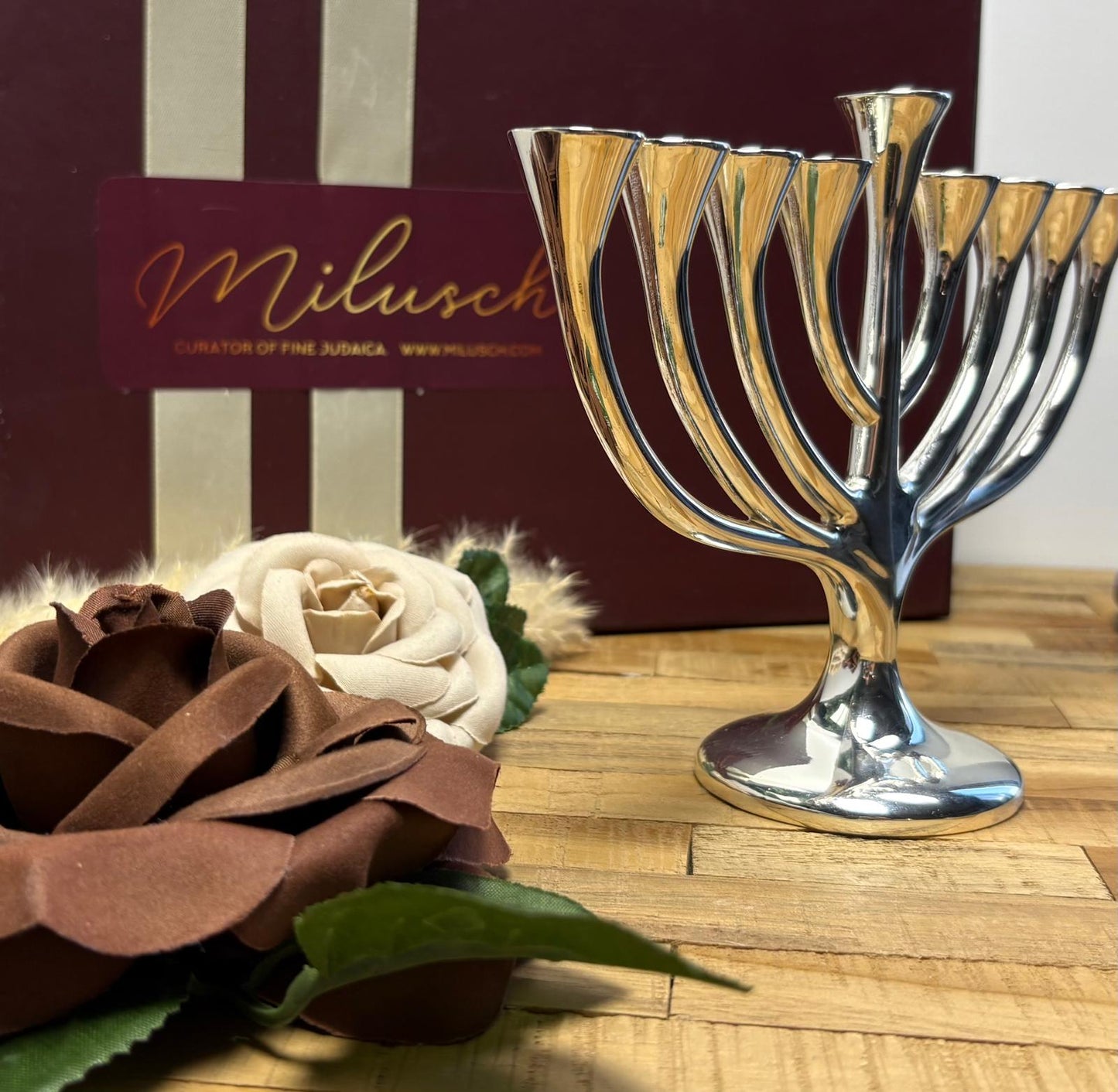 Tree of Life Hanukkiah – Silver Plated