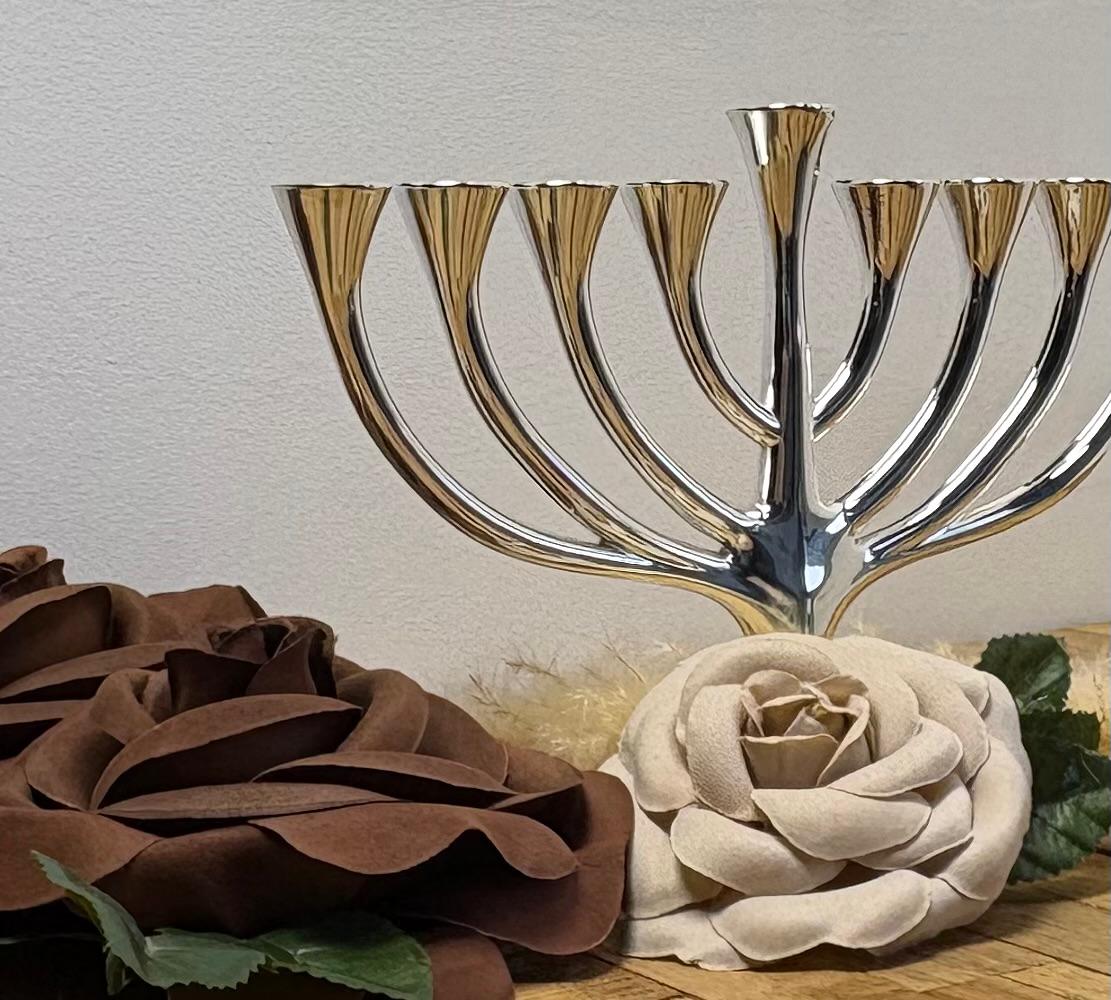 Tree of Life Hanukkiah – Silver Plated