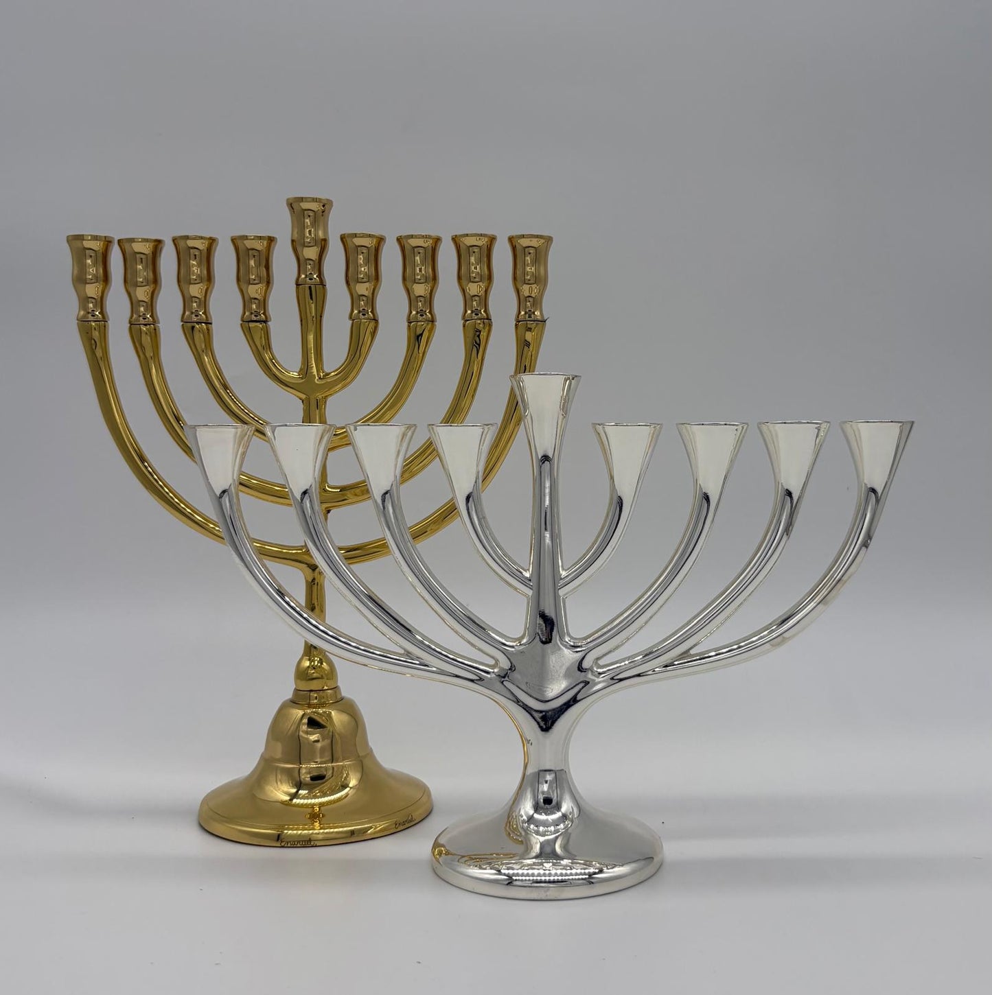 Hanukkah Menorah – Gold Brass Classic Design