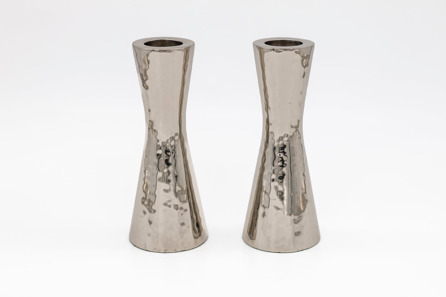 Set Filigree Kiddush Cup & modern design nickel candlesticks