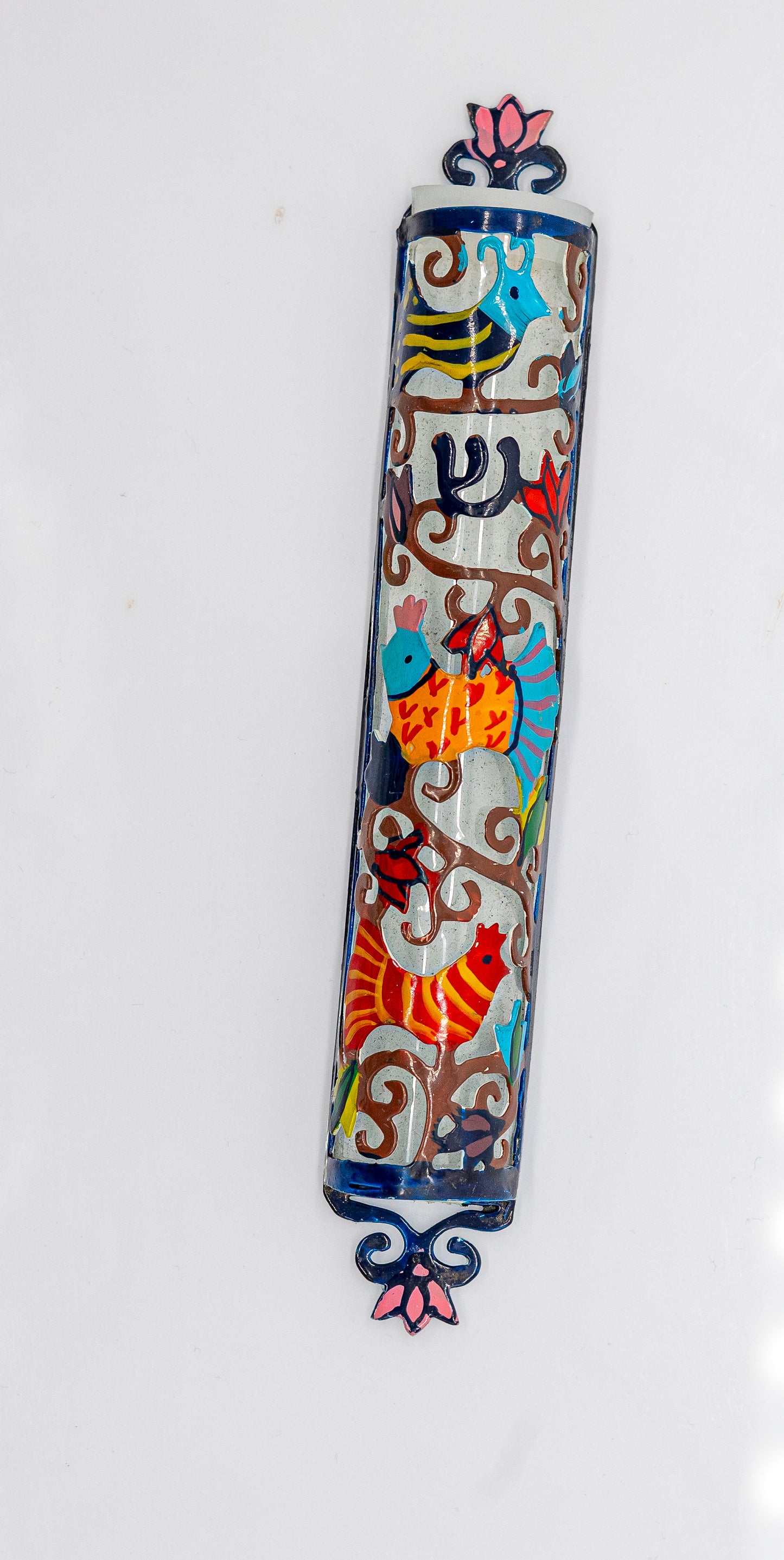Mezuzah Hand Painted Metal