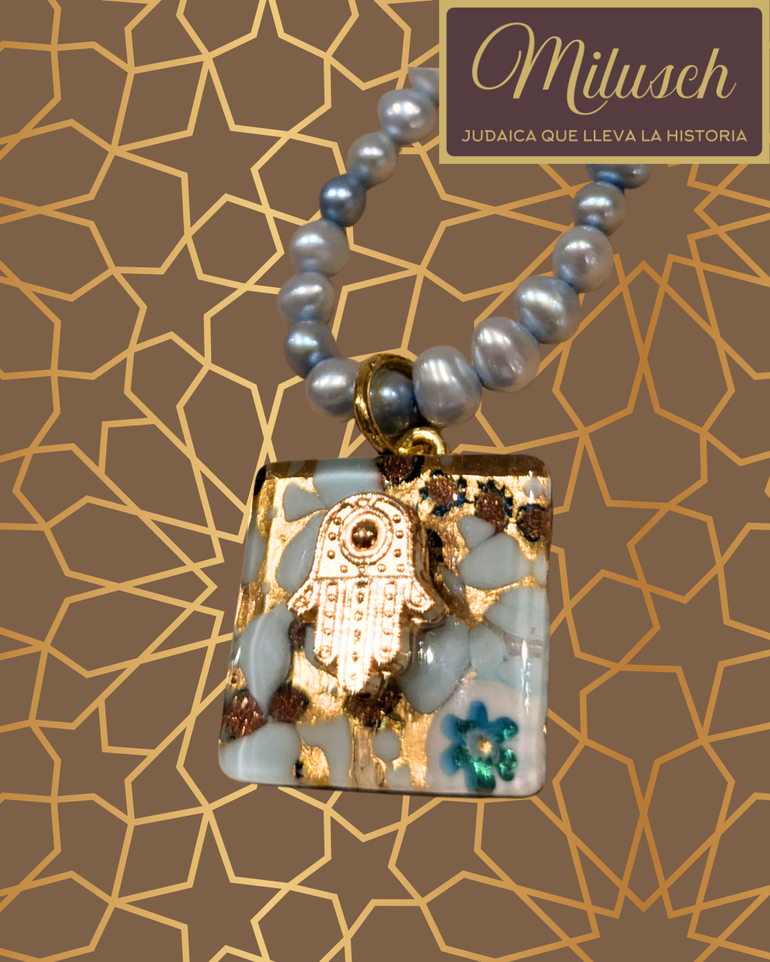 Moonlight Pearls Blue and Grey Necklace