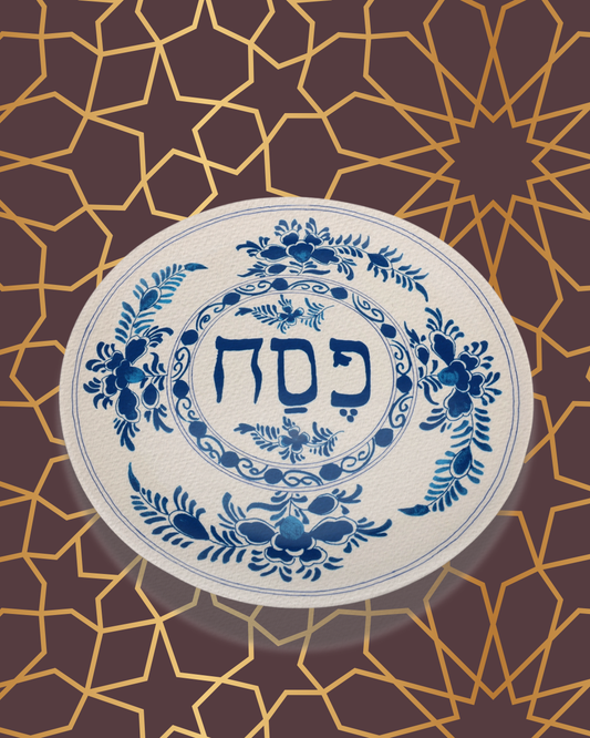 18thC Delft Blauw Seder Plate. Holland