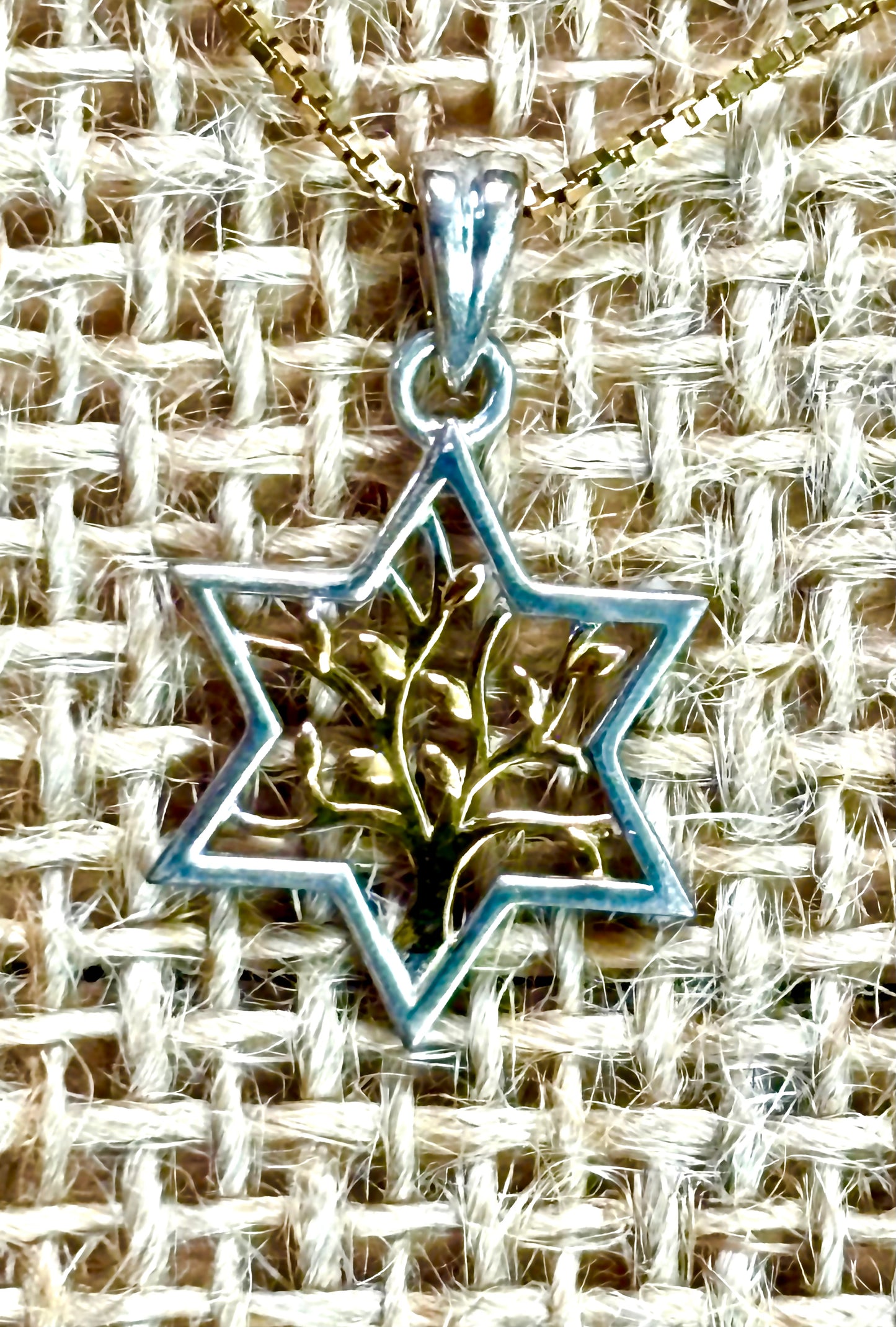 שרשרת תליון מגן דוד מכסף סטרלינג עץ החיים ובציפוי זהב