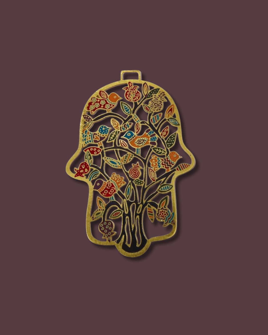 Hand Painted Tree of Life Hamsa Wall Hanging