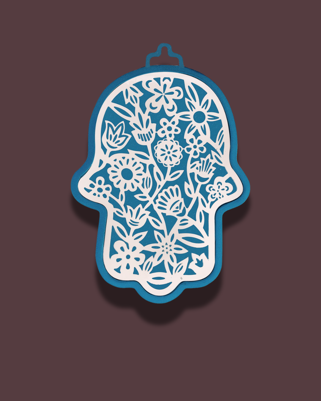 Blue & Silver Anodized Aluminum Hamsa 2 Designs