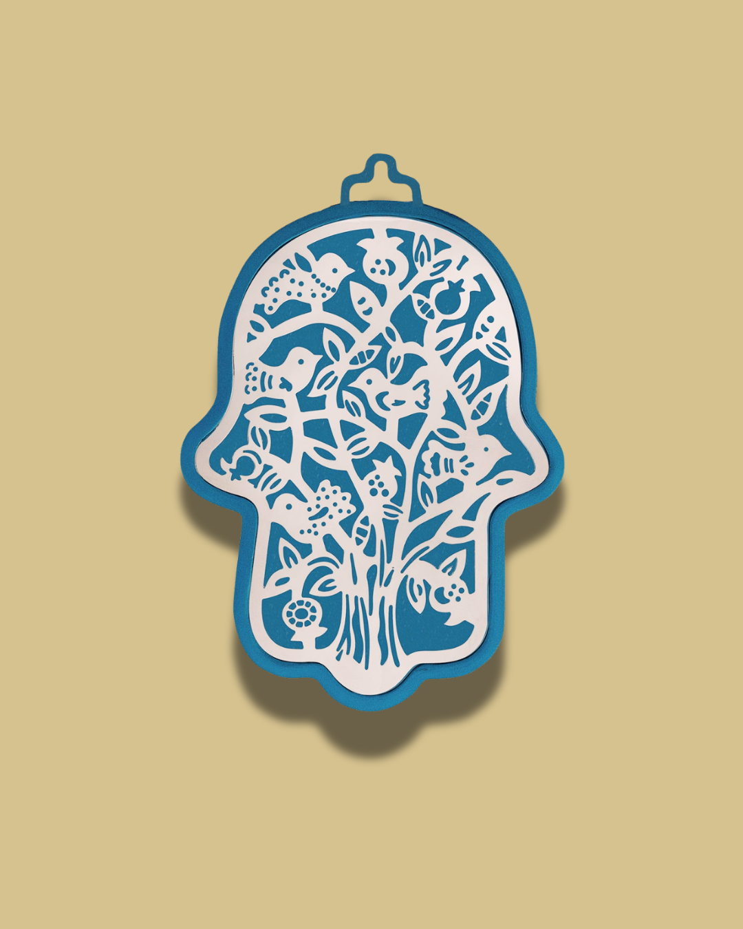 Blue & Silver Anodized Aluminum Hamsa 2 Designs
