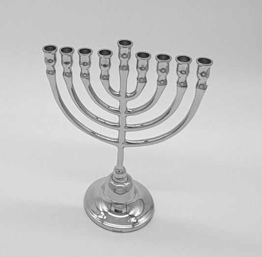 Hanukkah Menorah – Silver Brass Classic Design
