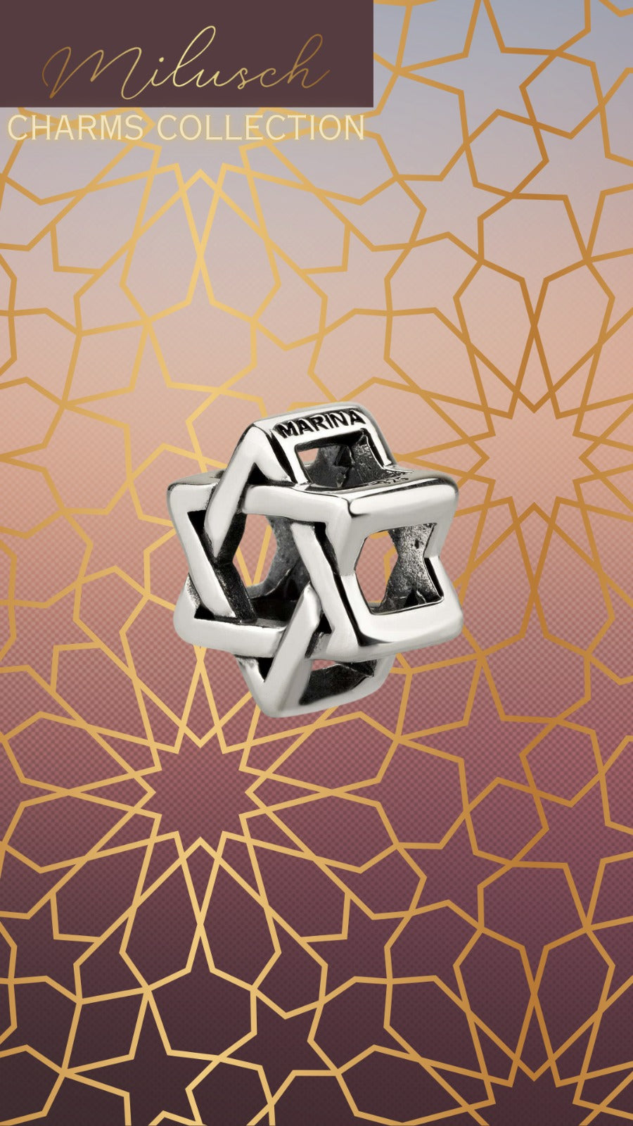 חרוז תליון מגן דוד משולב